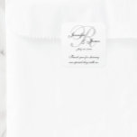 Stickers Étiquettes de Merci Monogram Mariage<br><div class="desc">Monogramme de mariage gris, noir et blanc élégant, merci étiquettes avec message de remerciement. Ces autocollants de remerciement mariages sont la façon parfaite de personnaliser vos faveurs de mariage. Modèle personnalisé pour "R" initial. Ajoutez vos noms de mariée et de mariée et votre date de mariage. Superbe police de caractères...</div>