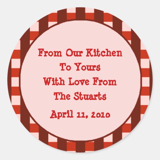 Stickers Étiquettes en canne rouge À damiers front (Devant)