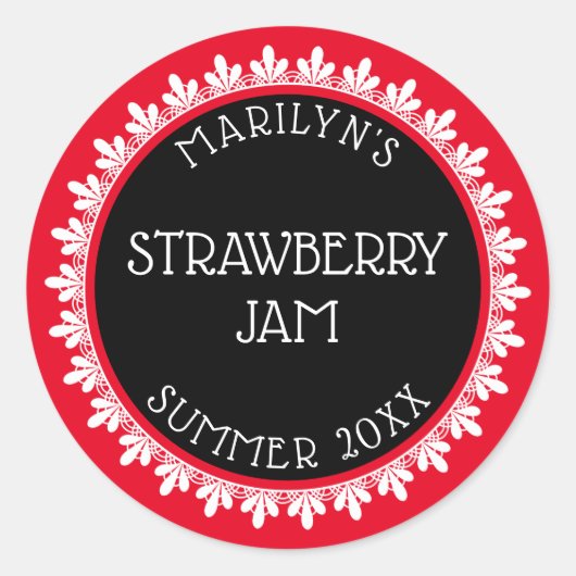 Stickers Étiquettes en canne rouge, noir et blanc (Devant)