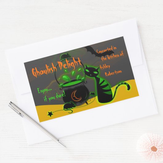Stickers Étiquettes Ghoulish Green Halloween (Enveloppe)