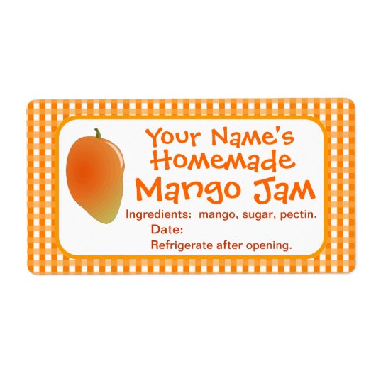Stickers Étiquettes Mango Jam Canning Personnalisé (Devant)