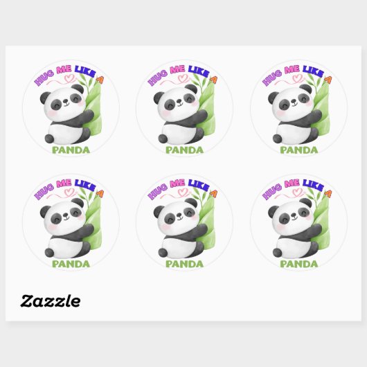 🐼 Stickers & Étiquettes - Me serrer comme un pand (Feuille)