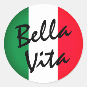 Stickers Étiquettes ronds du drapeau italien Bella