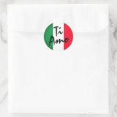 Stickers Étiquettes ronds du drapeau italien Ti Am (Sac)