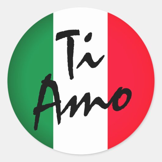 Stickers Étiquettes ronds du drapeau italien Ti Am (Devant)