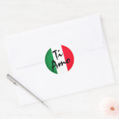 Stickers Étiquettes ronds du drapeau italien Ti Am (Enveloppe)