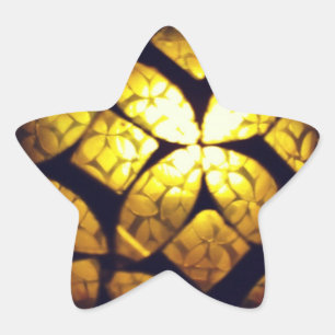 Stickers Étoile de texture en verre jaune
