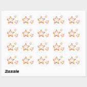 Stickers Etoiles Orange & Jaune (Feuille)