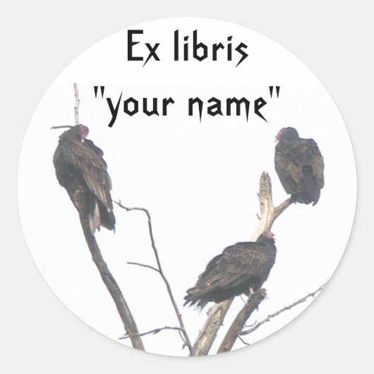 Stickers Ex Libris Buzzards à Customiser (Devant)