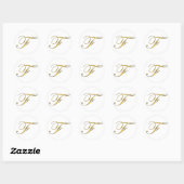 Stickers F initial en or Monogramme (Feuille)