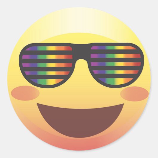 Stickers Face Rainbow Party Shades Emoji (Devant)