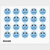 Stickers face triste Emoticon de la grenouille ble (Feuille)