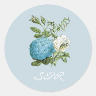 Stickers Faire-part de mariage bleu Toscane