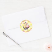 Stickers Faire-part de mariage floral chic jaune (Enveloppe)