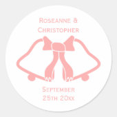 Stickers Faire-part de mariage Rose Et Ruban (Devant)