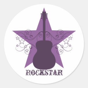 Stickers Fancy Guitar Star Swils, Violet