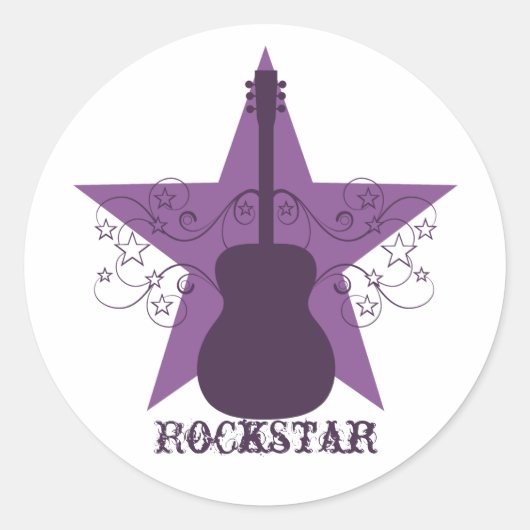 Stickers Fancy Guitar Star Swils, Violet (Devant)