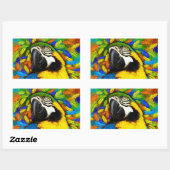 Stickers FantaRectangle de perroquet or et bleu ma (Feuille)