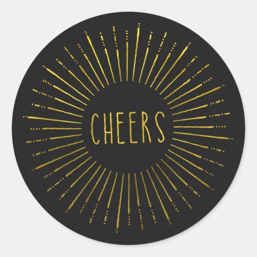 Stickers Faux Gold Cheers (Devant)