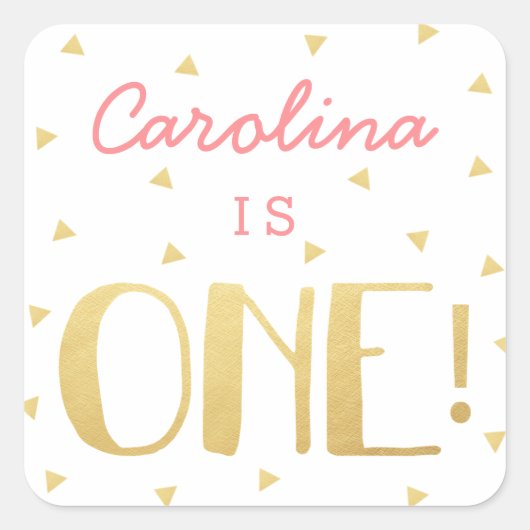 Stickers Faux Gold Foil Triangles 1er Anniversaire (Devant)