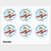Stickers Faveur Avion Blonde Pilot Boy (Feuille)