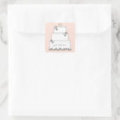 Stickers Faveur gâteau Mariage rose (Sac)