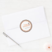 Stickers Favor 20 - 1,5" Brown Orange Chevron (Enveloppe)