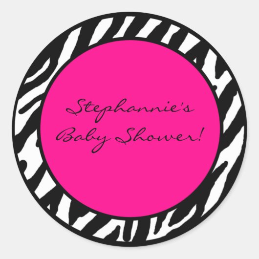 Stickers Favor 20 - 1,5" Hot Pink Zebra Print (Devant)