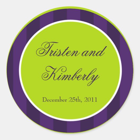 Stickers Favor 20 - 1,5" Lime vert et violet (Devant)