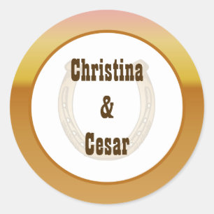 Stickers Favor 20 - 1,5" Wagon Wheel/Horse Shoe Su