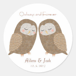 Stickers Favor de mariage Chouette Couple Stickers