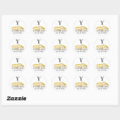 Stickers Favor Mariage Merci Anneaux Or (Feuille)
