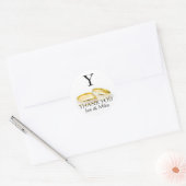 Stickers Favor Mariage Merci Anneaux Or (Enveloppe)