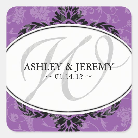 Stickers Favor Mariage Violet (Devant)