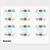Stickers Favor Merci Bleu beignets (Feuille)