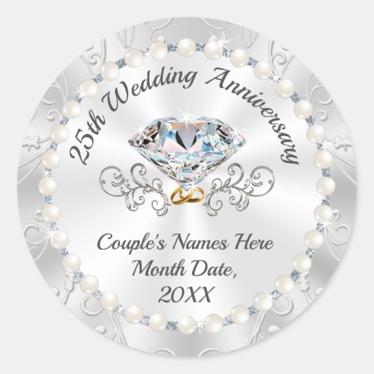 Stickers Favoris Personnalisés 25e Anniversaire (Devant)