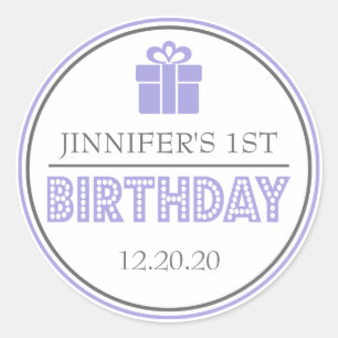 Stickers Favoris Premier Anniversaire (Violet/Gris