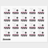 Stickers Favoriser Black Hot rose Damask Lace Prin (Feuille)