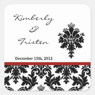 Stickers Favoriser Black Red Damask Lace Print