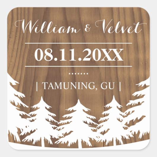 Stickers Favour Mariage Forêt (Devant)