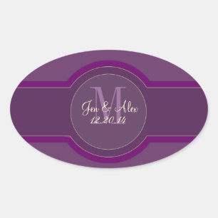 Stickers Favour Mariage Plum Violet