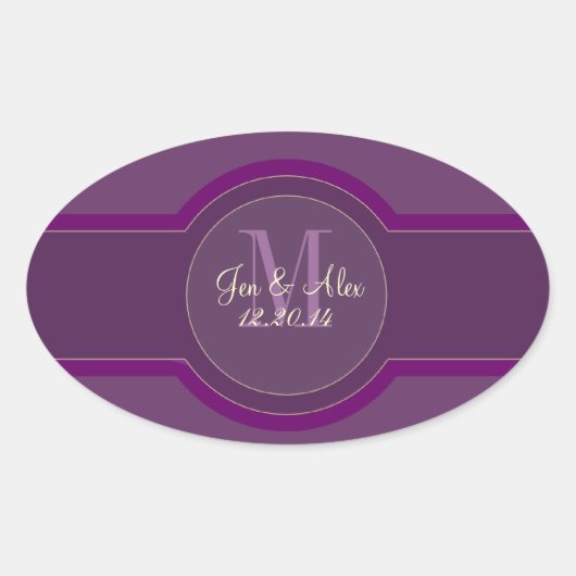 Stickers Favour Mariage Plum Violet (Devant)