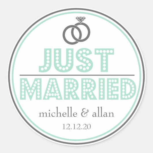 Stickers Favour Marié (Mint Green / Grey) (Devant)
