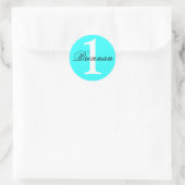 Stickers Favour Turquoise Personnalisé (Sac)