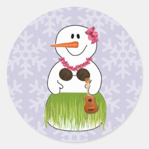 Stickers Femme de Neige Hawaii