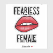 Stickers Femme Sans Peur Coupe Personnalisée (Feuille)