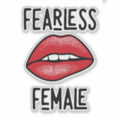 Stickers Femme Sans Peur Coupe Personnalisée (Devant)