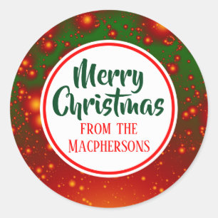 Stickers Festive Fractal Christmas (Cercle rouge)