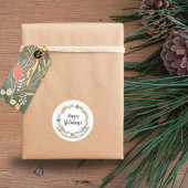 Stickers Festive Wreath Happy Holidays