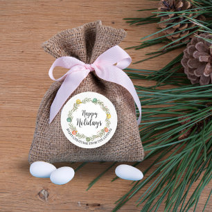 Stickers Festive Wreath Happy Holidays